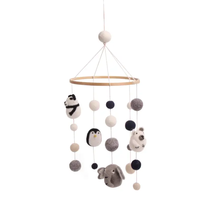 Felt Zoo Animals Mobile