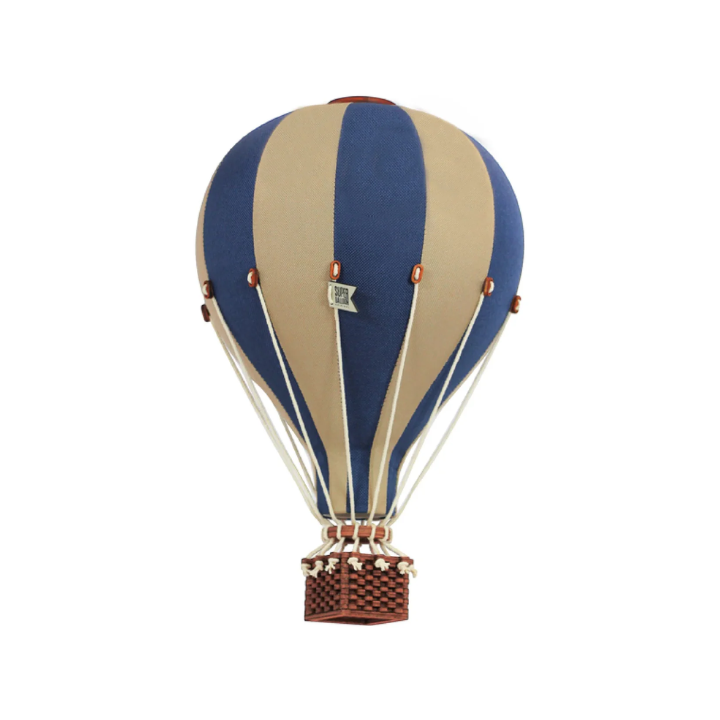 Hot Air Balloon | Light Brown & Navy Blue