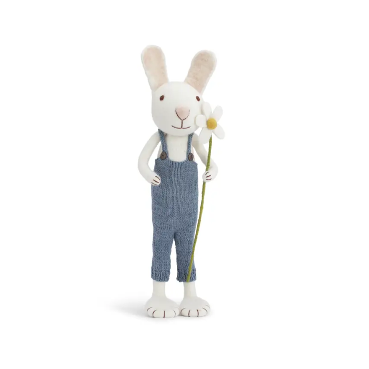 Blue Overall Bunny | Flower