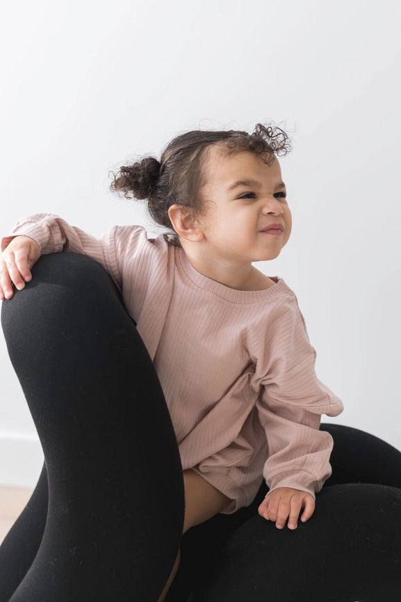 Ribbed Bubble Romper | Blush