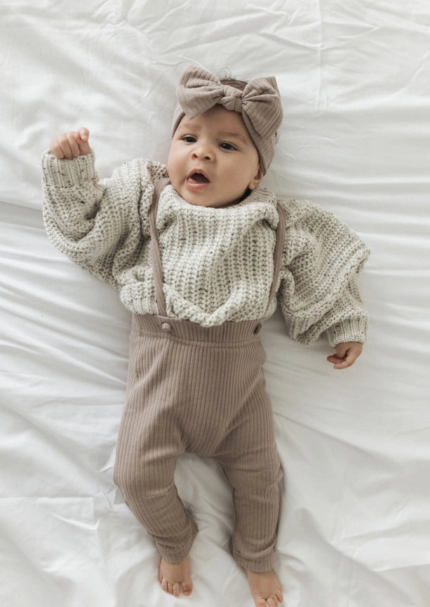 Ribbed Suspenders | Mushroom