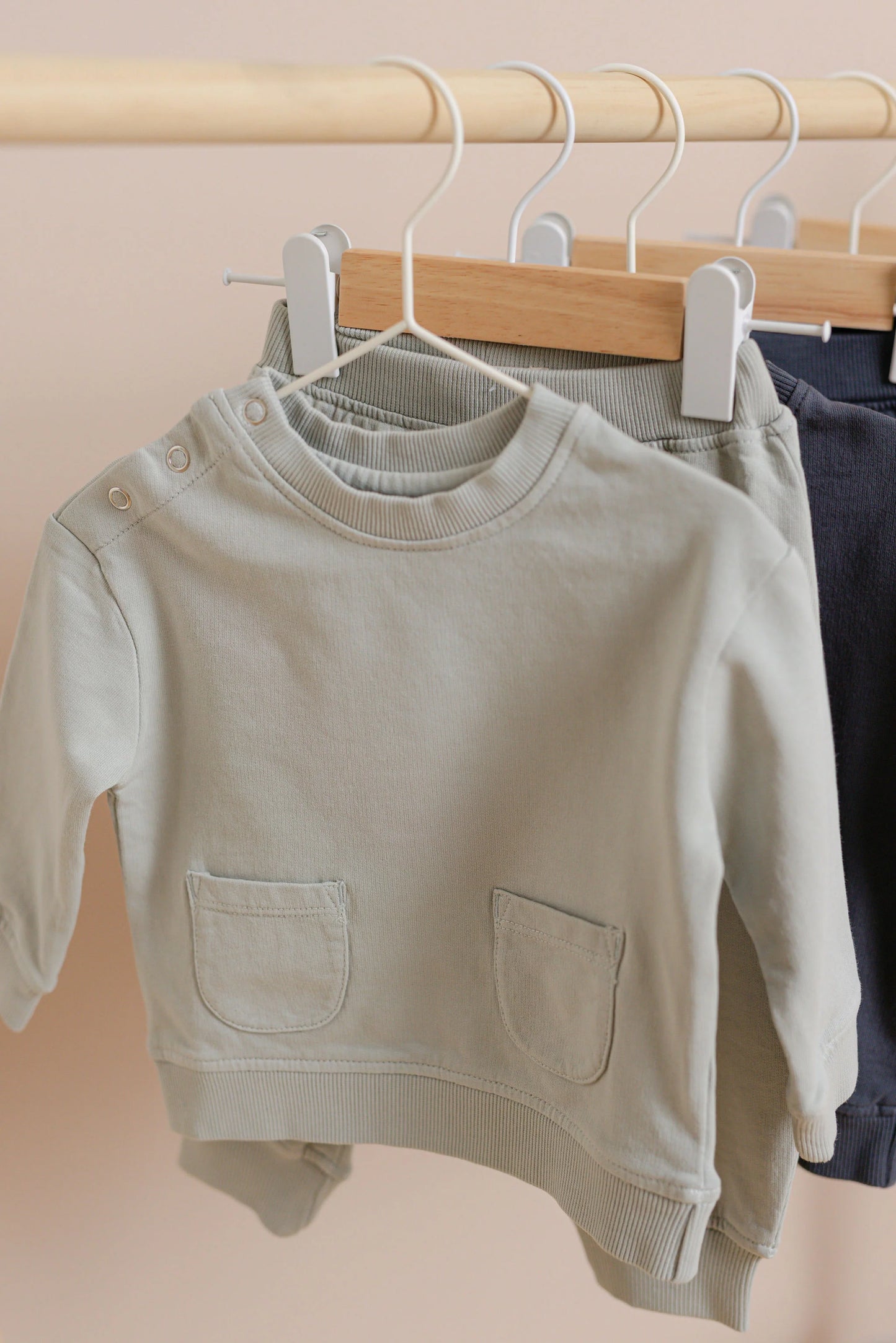 French Terry Shoulder Snap Sweatshirt | Soft Sea