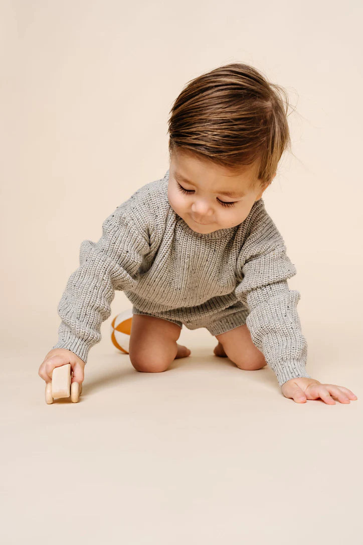 Chunky Knit Sweater | Grey Speckle