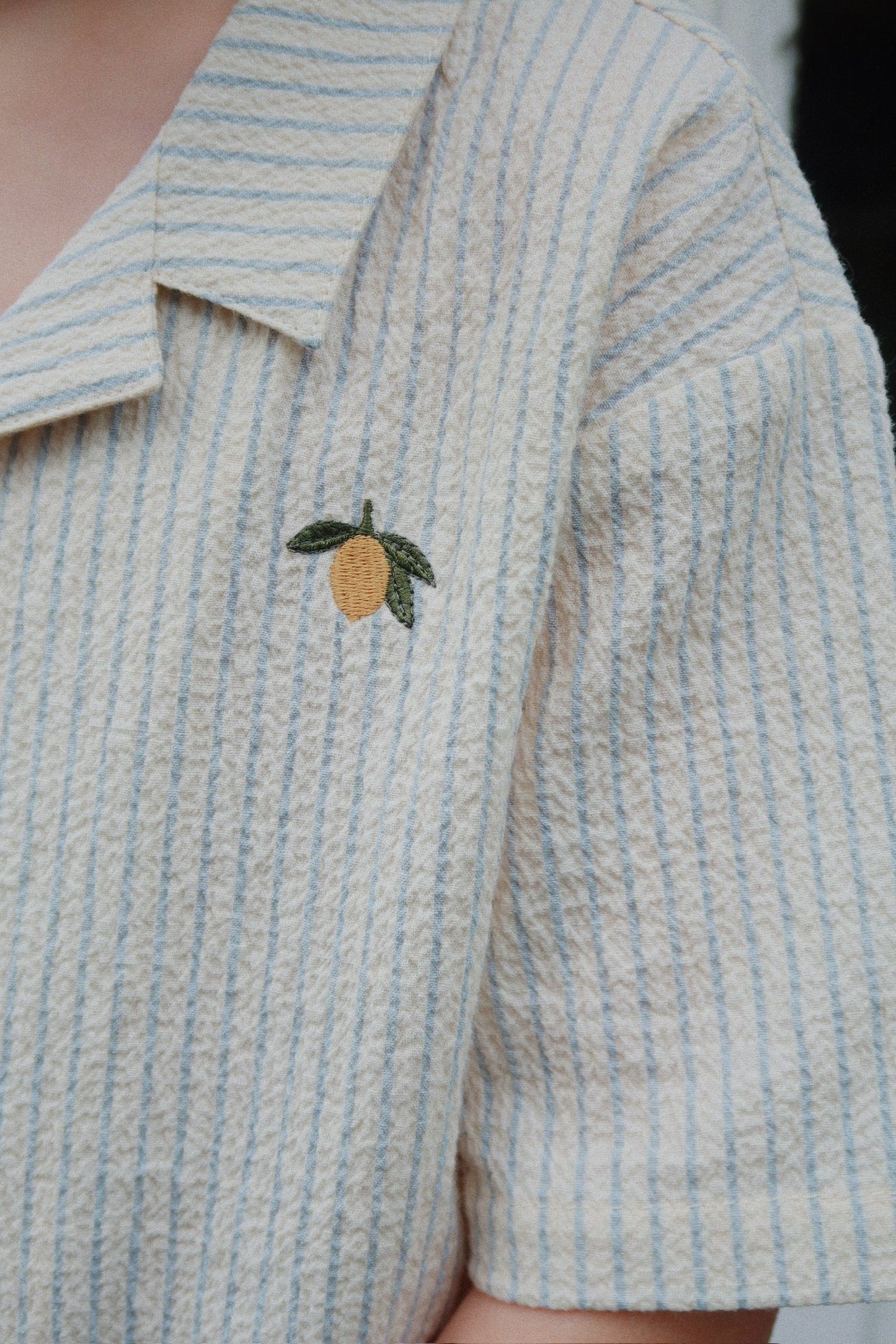 Elliot Button Up Shirt | Cloud Stripe
