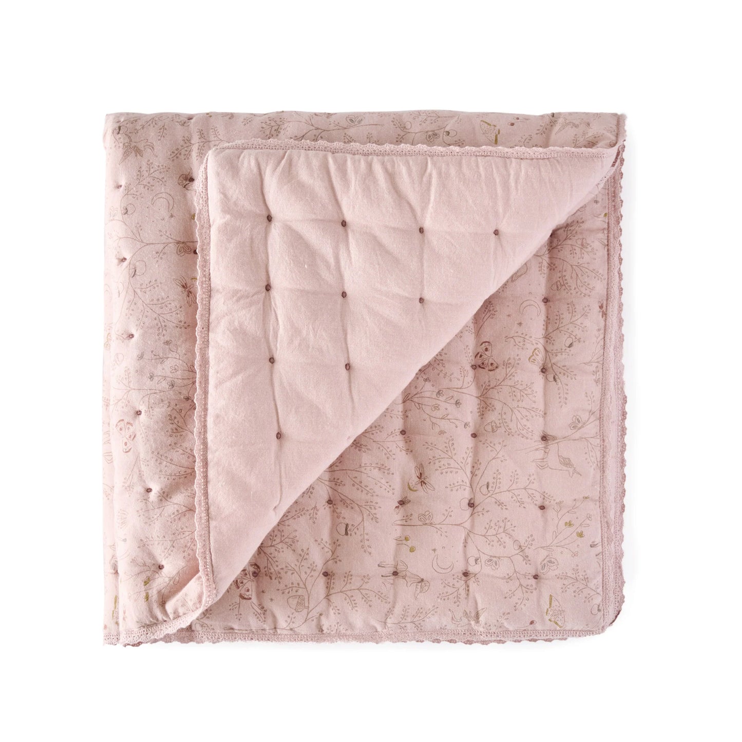 Quilted Chambray Blanket | Secret Garden