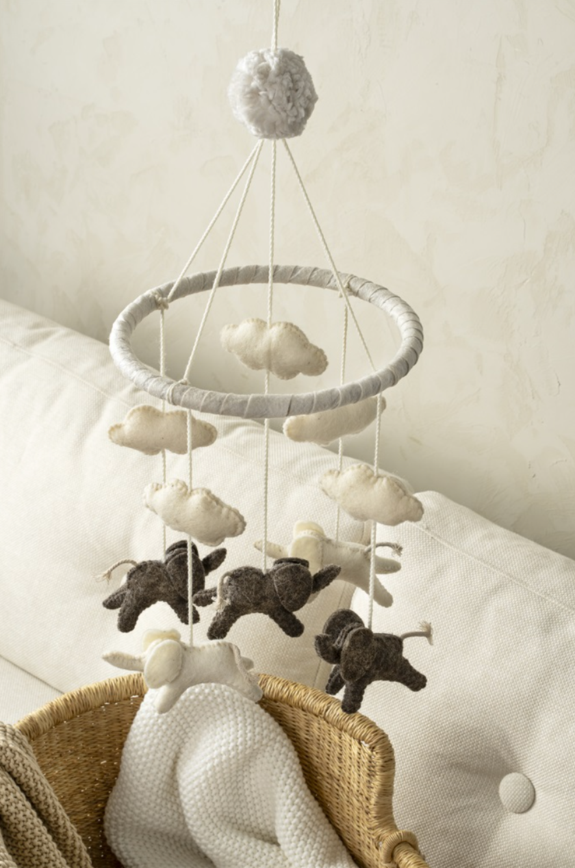 Elephant Felt Mobile