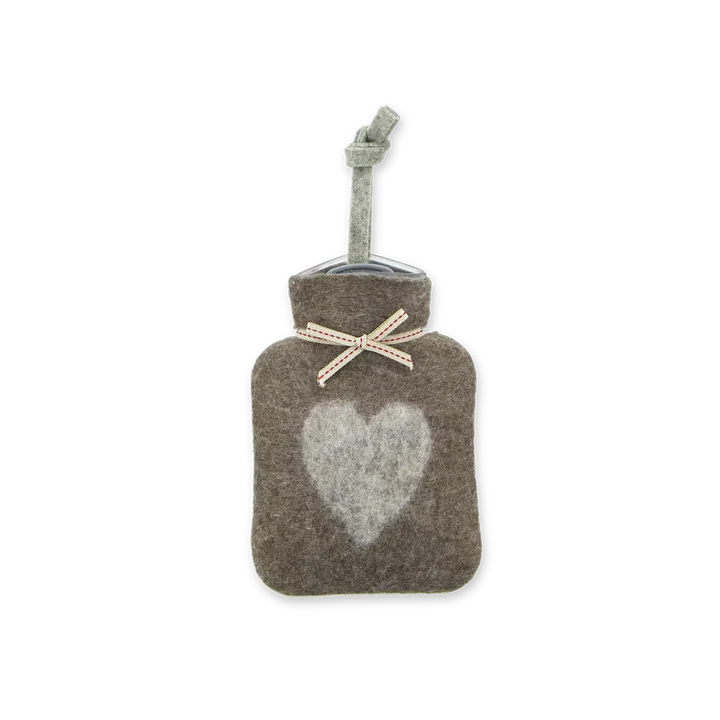 Mini Hot Water Bottle | Grey Heart