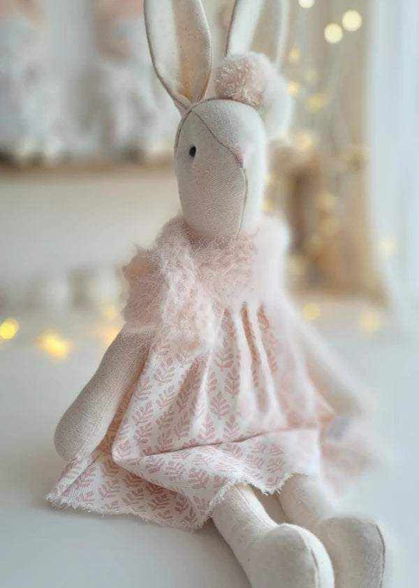 Linen Veronica Bunny | Pink Blush