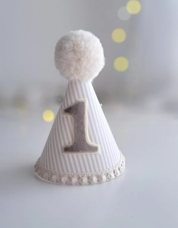 Striped Linen Party Hat