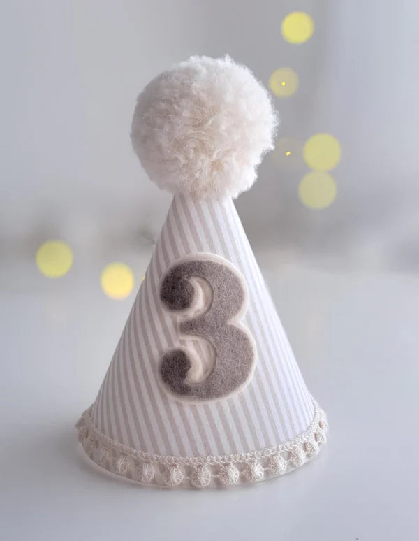 Striped Linen Party Hat