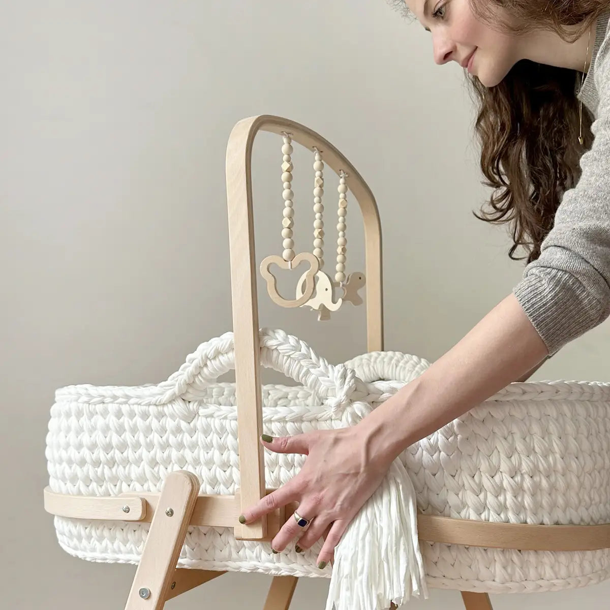 Baby Basket Cradle Rack | Natural