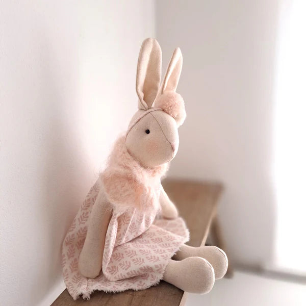 Linen Veronica Bunny | Pink Blush